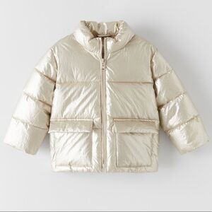 ZARA BNWT Kids Lighweight Metallic Padded Jacket